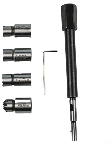 Kit d'outils de coupe de siège d'injecteur diesel 5 pièces avec alésoirs plats et coudés, clé hexagonale et clé à barre en T, kit de nettoyage de coupe de carbone pour enlever les dépôts dans