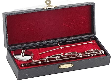 Clarinette Miniature avec Support et étui, Mini Ornements de basson de 17 cm, modèle de Clarinette Miniature, modèle d'instrument de Musique, décoration