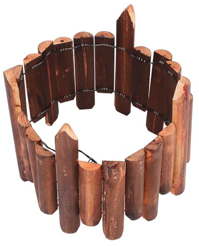 Generico Recinzione in Legno da Giardino 120 CM Bordura per Aiuola Resistente Agli Agenti Atmosferici Recinzione per Patio Esterno Installazione Semplice e Design Decorativo