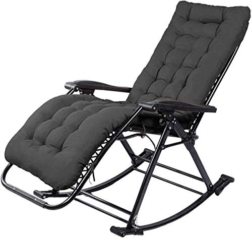 Verstellbarer klassischer Sonnenliege – tragbarer Liegestuhl mit Baumwollpolster, für den Außenbereich, Terrasse, Schaukelliege, unterstützt 200 kg, perfekt für Büro, Strand und Garten