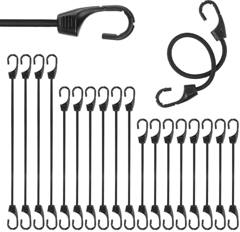 18 Stück Spanngummi mit Haken 10/15/23cm Expander mit Haken Hohe Elastizität Gummispanner mit Haken Multifunktional Spanngummi für Planen Netze Banner Camping
