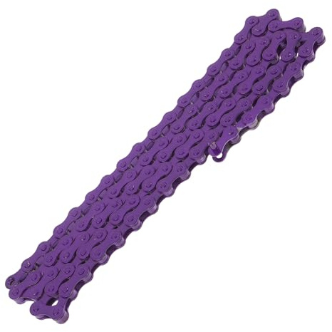 Gogogmee Cadena de Ciclismo de Acero Morado para Bicicleta Sola Velocidad, Eslabones Desmontables, Resistente al Desgaste, para Bicicleta de Montaña y Carretera, Kit de Reparación