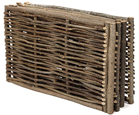 La cordeline Carré Potager Extérieur en Noisetier Tressé 120 x 120 x 60 cm TFS3- Coloris Naturel