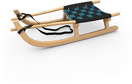 Kathrein Rodel Tourenrodel Einsitzer mit Gurtsitz (für 1 Person) (schwarz-Petrol)