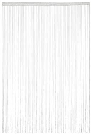 Relaxdays 1 Cortina de Hilos, para Cortar, con Pasador, para Puertas y Ventanas, 145 x 245 cm, Blanca