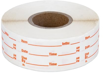 LLIKED 500 Stickers 1 x 2 Inch Use by Dissolvable Labels Red