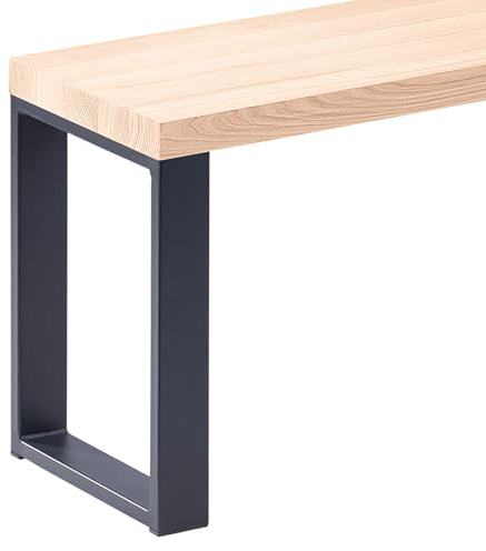 LAMO Manufaktur Sitzbank Esszimmer Holzbank 30x80x47 cm, Möbelfüße Simple Anthrazit/Roh, LSB-01-A-001-80-7016S