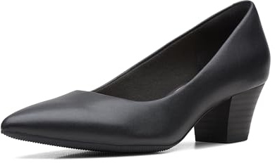 Clarks Collection Women's Teresa Step Pump, Black Leather, 7 Medium US