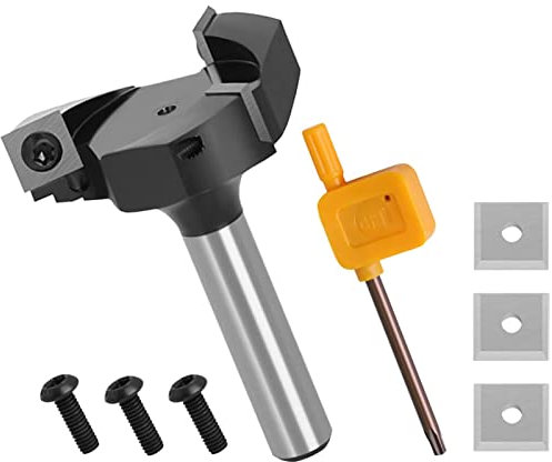 Fresa Per Spianare Legno, Surfacing Router Con Diametro Di Taglio 60.3Mm, Fraiser Frese Per Legno Per Fresatrice Verticale Legno, Fresa Per Superfici A 3 Lame, Fresa Per Appiattimento,12mm Shank