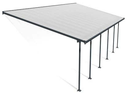 Canopia by Palram Terrassenüberdachung Alu Feria 4X10.31 Polycarbonat Hohlkammerplatten Pergola 1031 x 385 cm Grau zur Überdachung ihrer Terrasse