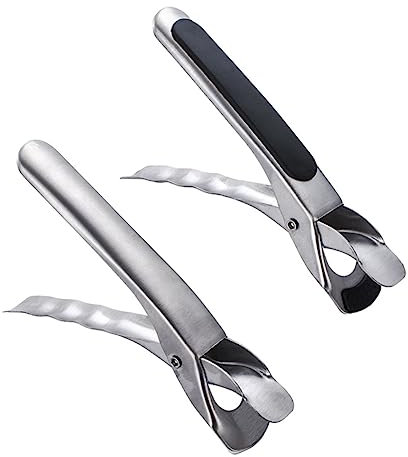 Zerodeko Küche 2St Tablettheber und Schüsselhalter Stainless Steel inoxlm Greifer für heiße Pfannen heißer Topflappen Luftfritteuse heiße Platte Edelstahlclip Geschirrclips Ofen Ofenpfannen