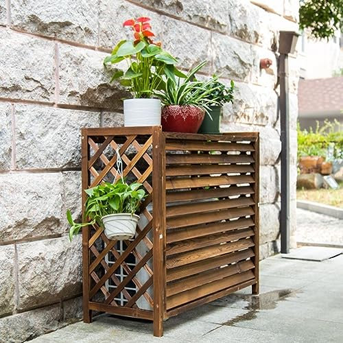 Decorazione Recinzione In Legno For Condizionatore D'aria Pattumiera For Esterni Conchiglia Pianta Vaso Da Fiori Espositore Condizionatore D'aria E Griglia Protettiva For Pompa Di Calore ( Size : 100x