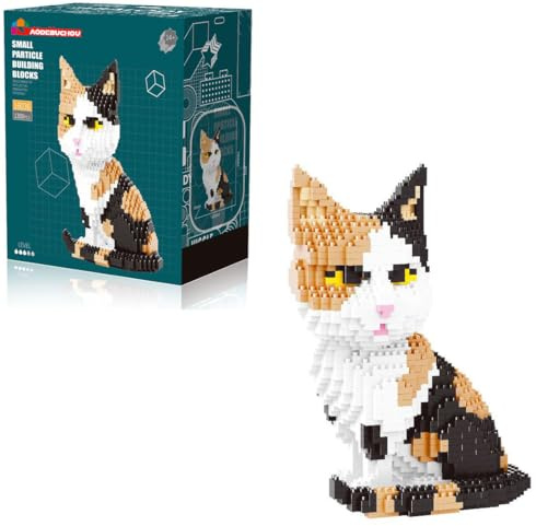 Calico Cat Mini Micro Building Set,1300PCS Animals Toy 14+(Challenging)