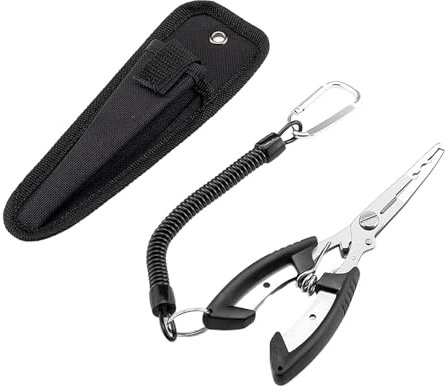 Fishing Pliers, Stainless Steel Multi-Tool for Hook Removal, Line Cutting, and Split Rings, Multifunctional Fishing Scissors with Ergonomic Grip, Handy Disgorger & Line Cutter Tool