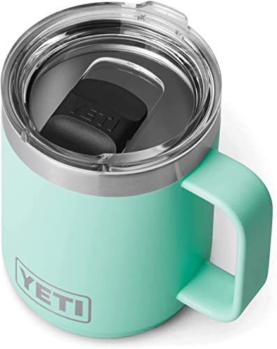 YETI Rambler Mug, Vacuum Insulated Stainless Steel Stackable Mug with Magslider Lid, Seafoam, 10 oz (295 ml)