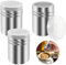 Aoyswuz 3 Pezzi Spargizucchero in Acciaio Inox 7.5 * 5 cm Spargicaffè Cappuccino con Coperchio Antipolvere, Spargitori per Farina Cacao Cannella