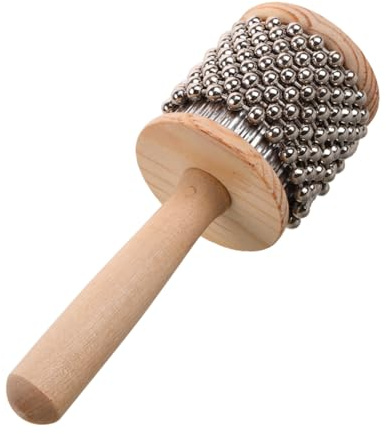 VINTORKY Cabasa Legno Con Manico Strumento Musicale Percussione Portatile Giocattolo Musicale Per Ottimo Per Feste e Attività Didattiche Colore Naturale
