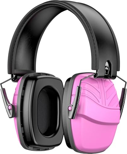 Link Dream Cuffie Antirumore Lavoro, Cuffie Isolamento Acustico Adulti e Bambini, Cuffie Antirumore Attenua il Rumore e Protegge l'udito per Studiare, Falciatura, Sparare, NRR 35dB, Rosa, 1 Pezzo