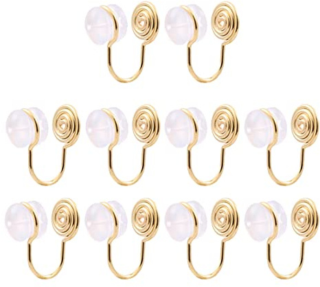Lot de 10 clips de boucles d'oreilles en métal pour hommes, filles, femmes - Doré