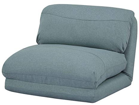 Mendler Schlafsessel HWC-E68, Schlafsofa Funktionssessel Klappsessel Relaxsessel, Stoff/Textil - grau-blau