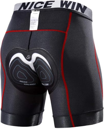NICEWIN Pantaloncini Ciclismo Uomo 3D Gel Imbottitie Pantaloni Corti da Bicicletta da Uomo Traspiranti Antiscivolo Antiurto Intimo Mutande