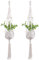 Skyzone 2 Pezzi Macrame Appendiabiti per piante Portavasi in corda di cotone Cesto appeso per interni Vaso da fiori per esterni Patio Porta piante Decorazioni per la casa (105 cm / 41 pollici)