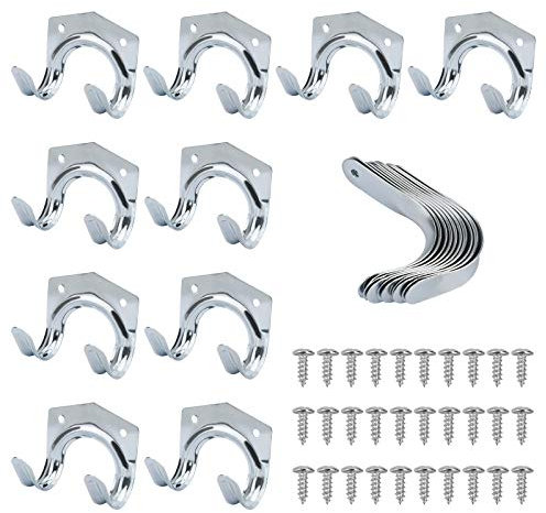 20 Pack Heavy Duty Multi-Tool Hooks Hangers, Garage Utility Storage Hooks for Home and Garage Organization - Wall Mount Anti-Slip Double Hooks for Warehouse, Garage, Sheds, Garden Tools