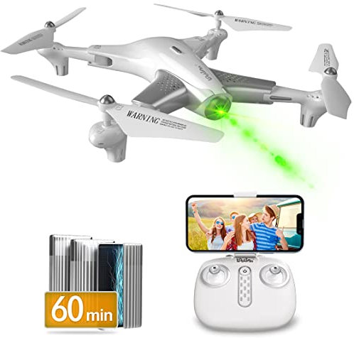 Loolinn | Drohne mit Optischer Flusspositionierungstechnologie - 60 Minuten lange Flugzeit/Sehr stabiler Flug - Quadrocopter Drohnen mit Kamera HD für Kinder als Geschenk