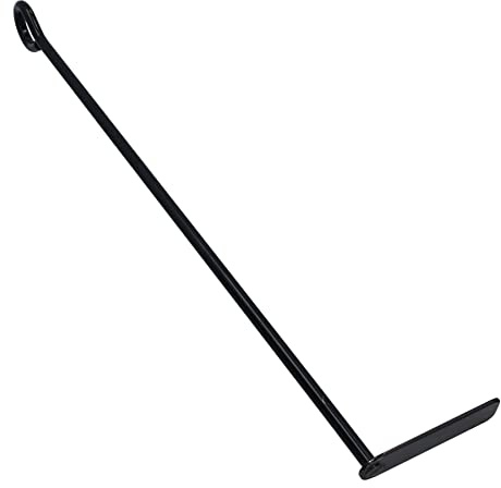 AB Tools L Ash Rake Scraper Wood Burner Fire Coal Charcoal Steel Metal Black Loop BBQ