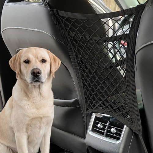 3 Lagen Gepäcknetz Auto für Autositz, Zwischen Vordersitze, Als Hundegitter | Gepäcknetz Wohnmobil für Das Auto, Schutzgitter für Kinder und Haustiere, Kofferraum Netz, Netz für SUVs und Vans 30 x 27 cm