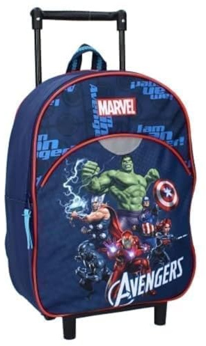 mybagstory - Trolley - Avengers - Kind - Schule - Grundschule - Kindergarten - Tagesstätte - Kinderkrippe - Schulranzen Junge/Mädchen - Größe 33 cm - Verstellbare Träger - Rollen