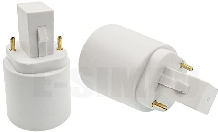 2pcs 2-Pin G24d To E26 E27 Adapter 2P CFL Led Bombillas G24 To Screw Light Socket Bulb Base Lampholder Converter Adapter