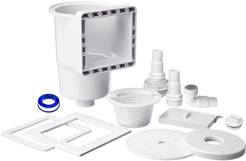 Swim & Fun - Pool Skimmer: Mit Rücklauf und Winterstecker für Externe Filtersysteme. Passend für Stahlschwimmbecken und Kreta Family Schwimmbecken. Skimmer-Öffnung: 14,6 x 14,1 cm