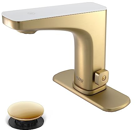 Bio Bidet Grove Touchless Bathroom Sink Faucet, Hands Free or Touch Activated, Gold Champagne
