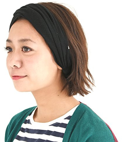 CHARM Damen Breites Haarband Bandana - Bio Baumwolle Stirnband Herren Kopftuch Sommer Hair Band Aus Japan