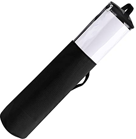 Srliya Aufbewahrungstasche aus 600D-Nylon mit Transparentem PVC-Fenster für Geschenkpapier und Geschenkpapier-Organizer (Schwarz)