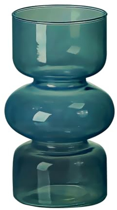 Vaso in Vetro da 7 Pollici Vaso Decorativo Moderno per Fiori Vasi Idroponici Colorati Contenitori per Piante Trasparenti Composizione Floreale per Soggiorno Centrotavola per Matrimoni(Verde scuro)