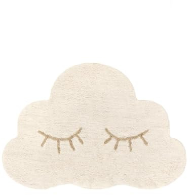 RugVista Sleepy Cloud Kinderteppich, 100 x 150 cm, Off Weiß/Beige | Niedriger Stapel, Maschinenwäsche, Oeko-Tex 100, Ohne gefährliche Chemikalien, Kinderzimmer