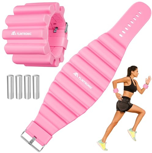 Flintronic Handgelenk und Knöchel Gewichte Set, 2 Stück (Jeweils 0,5 kg), Handgelenk Gewichtsmanschetten, Silikon-Workout-Gewichte Knöchel für Damen & Herren Laufen Walking Yoga Tanz Krafttraining