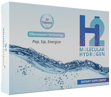 H2 Molecular Hydrogen Water Tablets 12 PPM – Effervescent Hydrogen Tablets for Drinking Water, Supports Healthy Hydration, Energy, and Metabolism – 30 Unflavored