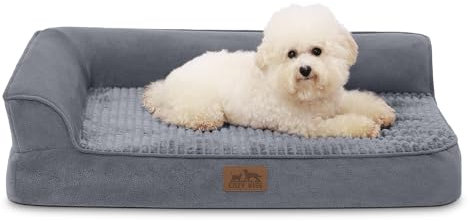 COZY KISS Lit orthopédique pour Chien de très Grande Taille, en Mousse à mémoire de Forme avec côtés (Gris, S(76 * 51 * 19CM)-L)