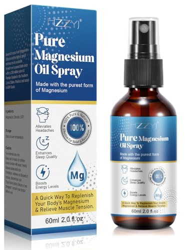 VIDIND Pure Magnesium Oil Spray, 100% Natural Topical Magnesium Foot Spray, Relieve Fatigue and Help Sleep Magnesium Spray (60ml)