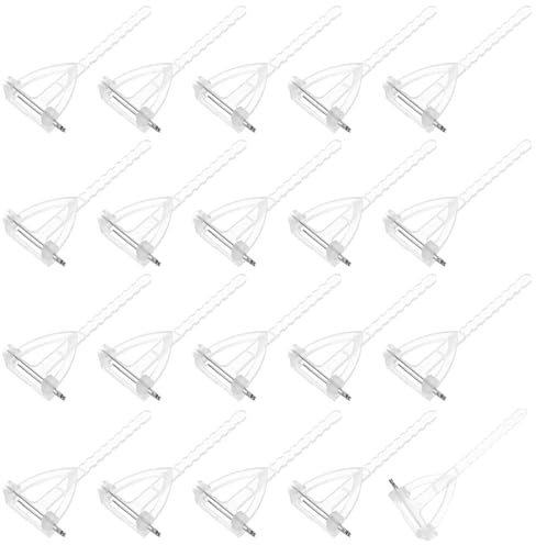M METERXITY 20-Pack Boutonnieres Safety Pins, Plastic Triangle Corsage Pin Buttonhole Flowers Pins for Wedding/Bridegroom Brooch/Party, T Shape Safety Clips Holder [6.5cm, White]