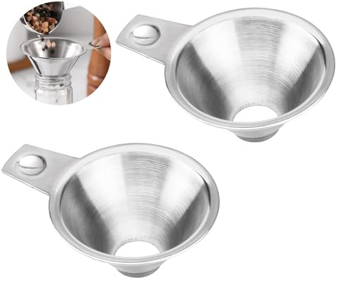 2 Stück Trichter Edelstahl Set, Marmeladentrichter mit Griff für Breite, zum Übertragen von Marmelade, Kochölen, Flüssigkeiten, Pulver
