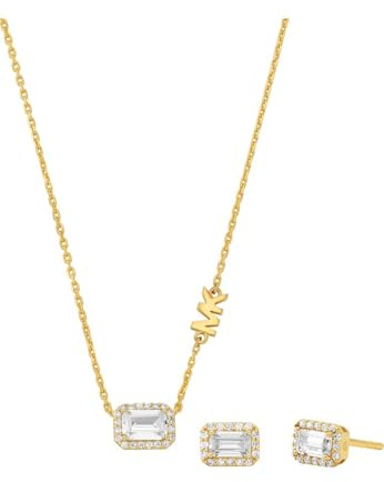 Michael Kors Damen-Schmuckset aus Halbedelstein mit Halskette und Ohrringen