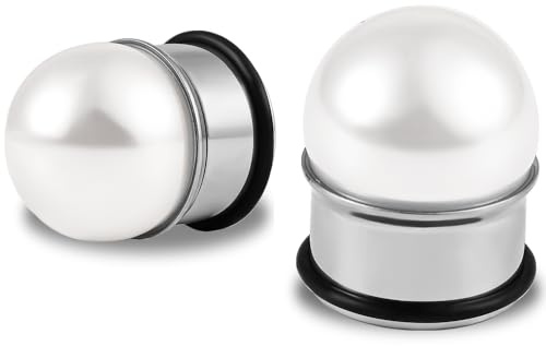 DOEARKO Ohr Flesh Tunnel 1 Paare Ohr Tunnel Plug Perle Schraubverschluss Edelstahl Ohr Plug Expander Ohrpiercing Schmuck für Frauen und Männer 6mm-16mm (Silber, 10mm)