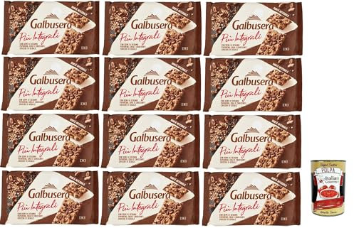 Galbusera Più Integrali con Semi di Sesamo, Papavero, Chia e Croccanti Chicchi di Segale, craquelins aux graines de sésame, pavot, chia et haricots de seigle croustillants, 12 x 380 g + Italian