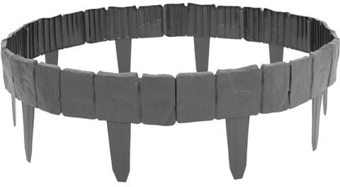 Bordure de Jardin Décorative Imitation Pierre en PVC 20 Pièces