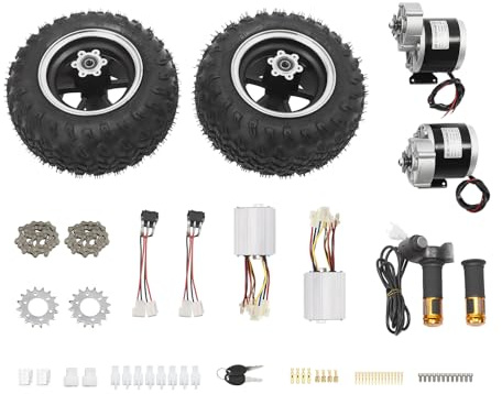 ROMYIX Air Wheel Conversion Kit,10 inch Wheel,36V 350W Electric Wheelbarrow Scooter Gear Hub Motor, load-bearing capacity 440.92lbs, for Bike Barrow Beach Trolley Cart Small go-karts Scooters