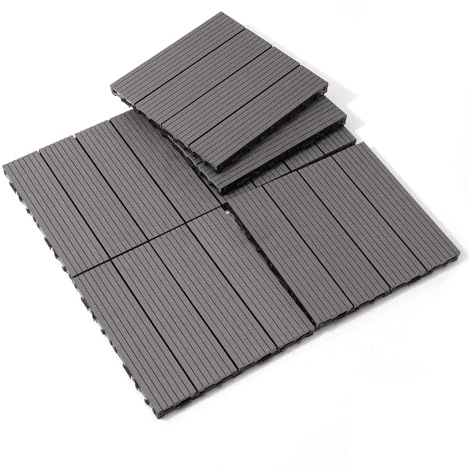 Modern Style Deck Brick Outdoor Laying Material 11.8 x11.8 (20 Pieces per Pack), with Interlocking Plastic Wood Deck Bricks, Sturdy and Durable, Resistant to Deformation, Easy to disassemble